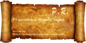 Prazsenka Reményke névjegykártya